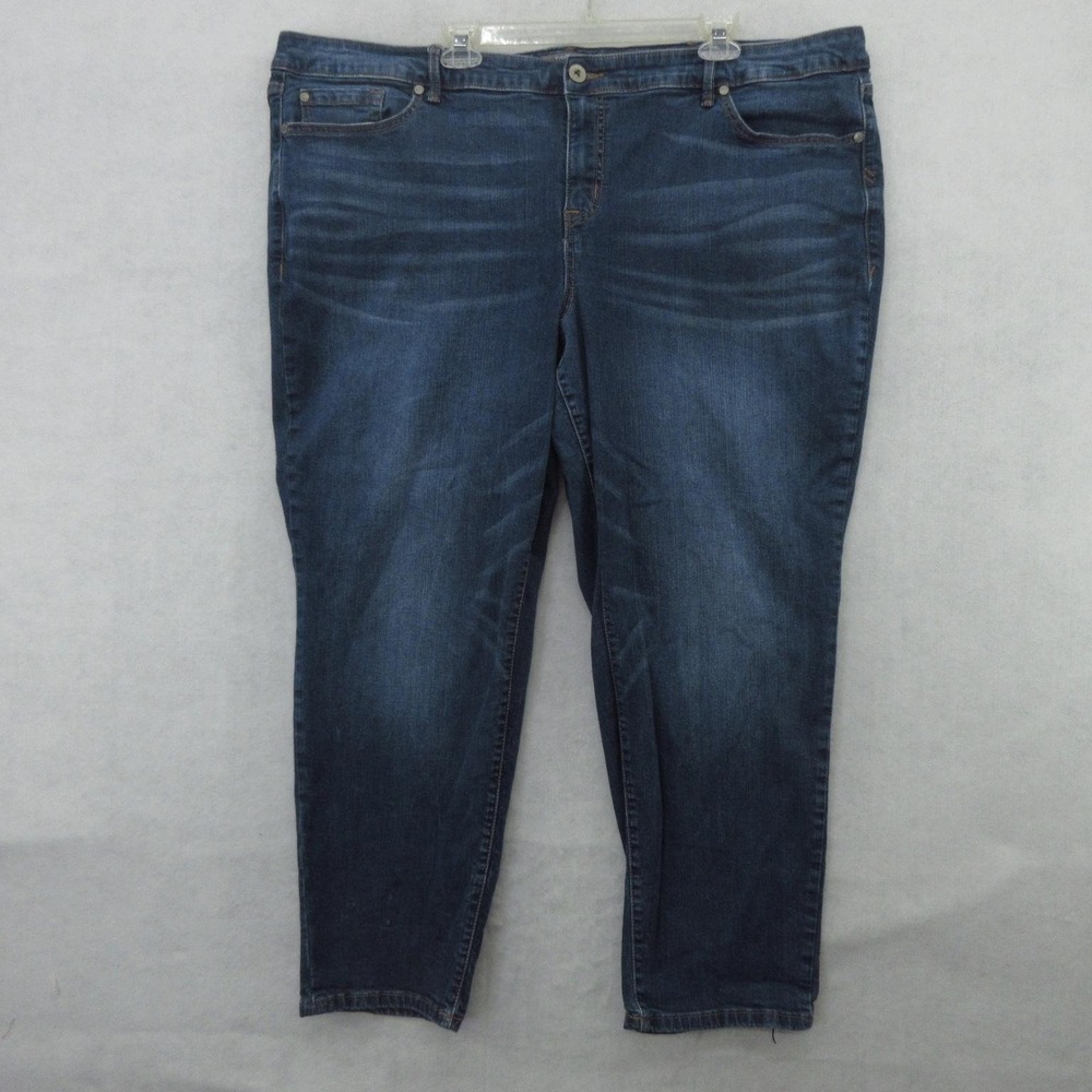 Torrid Boyfriend Straight Jeans Womens 26R Blue Medium Wash High Rise Stretch